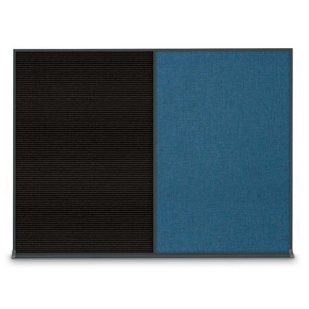 United Visual Products Double Door Radius Plus Corkboard, 48"X UV8003PLUS-WHITE-KEYLIME